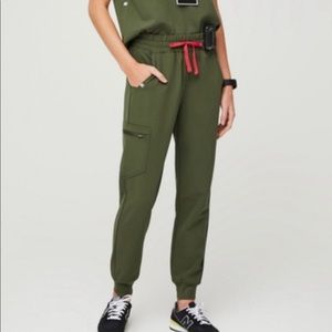 Figs women's Dark Olive Zamora - High Waisted Scrub Pants - M / Dark Olive